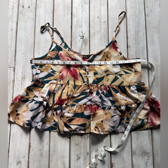 Midnight Bakery | flouncy | floral | tiered | adjustable | tank | s - Picture 4 of 9